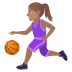 ⛹🏽‍♀️ woman bouncing ball: medium skin tone display on JoyPixels